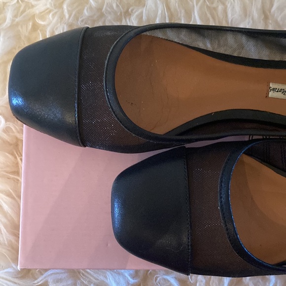 & Other Stories captoe black leather and mesh ballet flats, size 36 - Picture 4 of 8